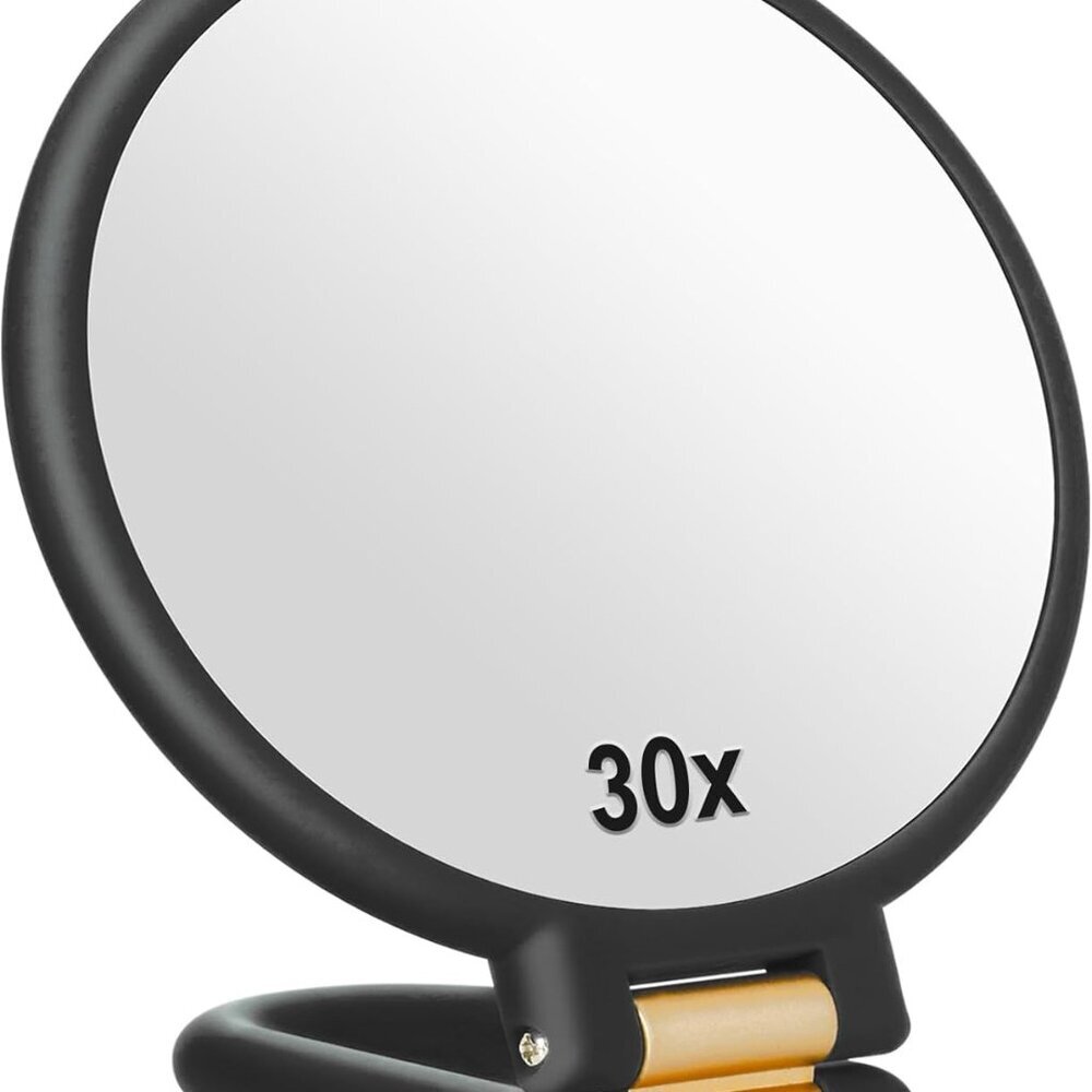 30x Magnifying Mirror, Travel Hand Mirrors with Handle - Double Side Handheld Mi
